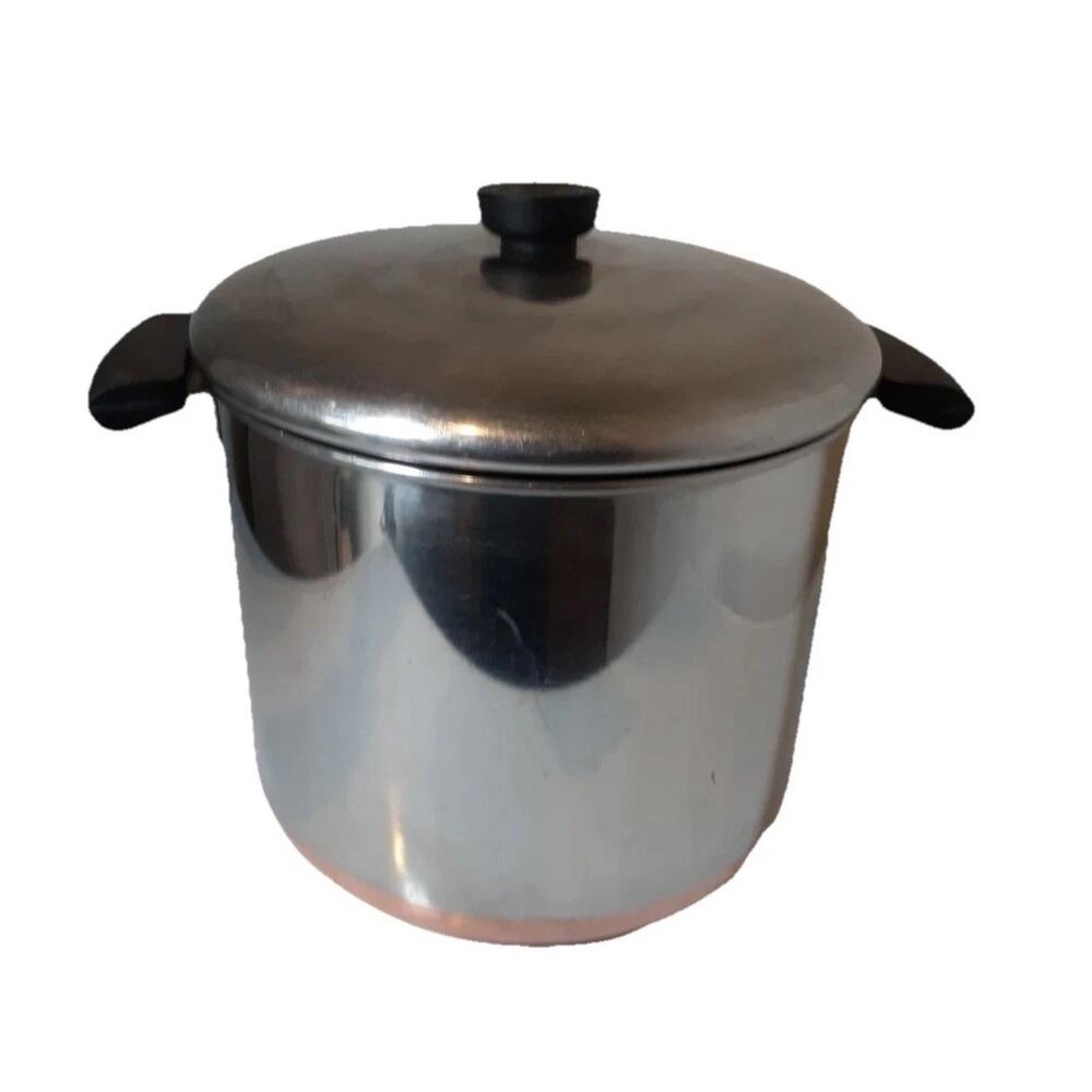 Vintage Revere Ware 1801 Copper Clad Stock Pot With Lid